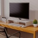 Ver imagem 1 de Base Suporte para Monitor Apoio de Mesa Branco