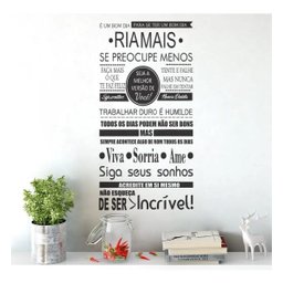 Adesivo Decorativo De Parede Frases Viva Sorria Ame Acredite - 2