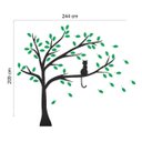 Ver imagem 2 de Adesivo Decorativo Parede Árvore Com Gatinho E Folhas Verdes