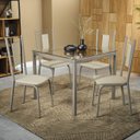 Ver mais imagens de Conjunto de Mesa Completo com 4 Cadeiras Estofadas Cmc965nk Kappesberg Crome