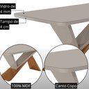 Ver imagem 6 de Mesa de Jantar Yasmin 180cm Tampo MDF Vidro Canto Copo com 6 Cadeiras Aline Moderna Mobília