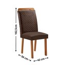 Ver imagem 3 de Mesa de Jantar Yasmin 180cm Tampo MDF Vidro Canto Copo com 6 Cadeiras Aline Moderna Mobília
