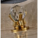Ver imagem 3 de Torneira Lavabo Banheiro Duplo Comando Dourada Com Pedra