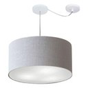 Ver imagem 3 de Lustre Pendente Cilíndrico com Desvio Md-4251 Cúpula em Tecido 50x30cm Rustico Cinza - Bivolt
