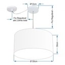 Ver imagem 4 de Lustre Pendente Cilíndrico com Desvio Md-4251 Cúpula em Tecido 50x30cm Rustico Cinza - Bivolt