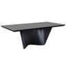 Mesa de Jantar Retangular Dunnas Preta com Vidro Cinza 220x110 fabrispuma - 1