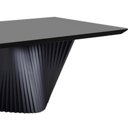 Mesa de Jantar Retangular Dunnas Preta com Vidro Cinza 220x110 fabrispuma - 5