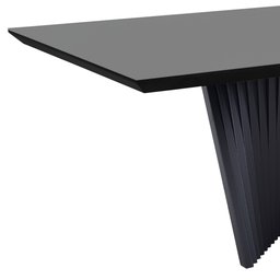 Mesa de Jantar Retangular Dunnas Preta com Vidro Cinza 220x110 fabrispuma - 3