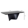 Mesa de Jantar Retangular Dunnas Preta com Vidro Cinza 220x110 fabrispuma - 2