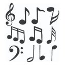 Ver imagem 1 de Adesivo Decorativo De Parede Notas Musicais 55 Unidades
