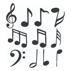 Adesivo Decorativo De Parede Notas Musicais 55 Unidades