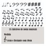 Adesivo Decorativo De Parede Notas Musicais 55 Unidades - 2