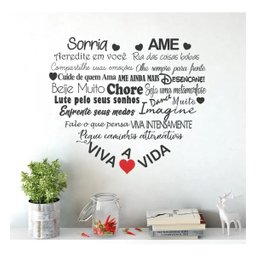 Adesivo Decorativo De Parede Frase Sorria Viva Ame A Vida - 2