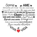 Ver imagem 1 de Adesivo Decorativo De Parede Frase Sorria Viva Ame A Vida