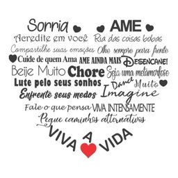 Adesivo Decorativo De Parede Frase Sorria Viva Ame A Vida - 1