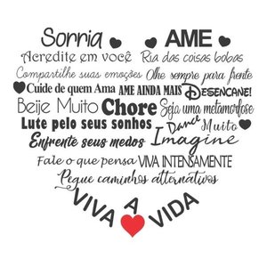 Adesivo Decorativo De Parede Frase Sorria Viva Ame A Vida
