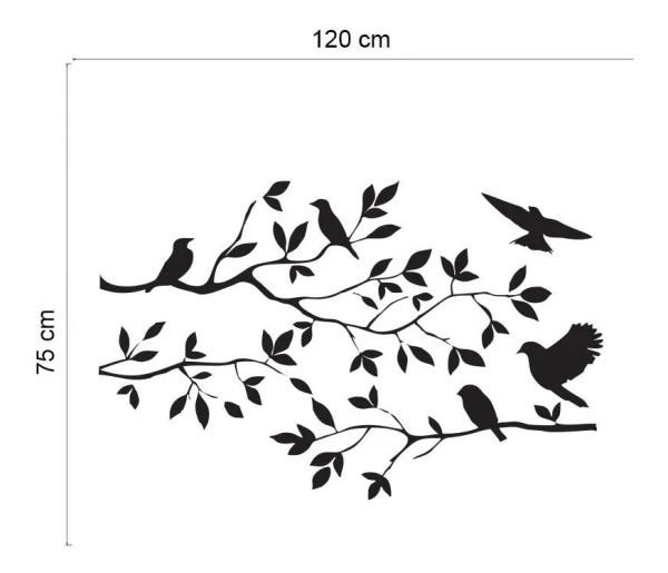 Adesivo Decorativo Galhos Com Folhas E Pássaros - 2