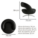 Ver imagem 3 de Poltrona Decorativa Topazio Base Giratoria Courino Tcs 724 Moll