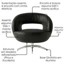 Ver imagem 5 de Poltrona Decorativa Topazio Base Giratoria Courino Tcs 724 Moll