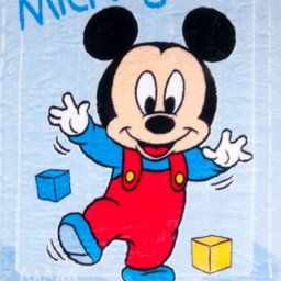Cobertor Bebê Jolitex Raschel Mickey Passinhos Azul - 1