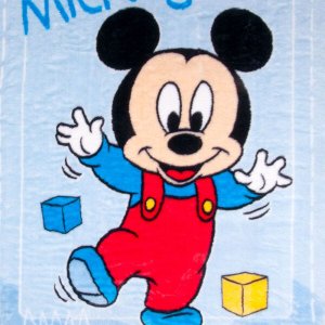 Cobertor Bebê Jolitex Raschel Mickey Passinhos Azul