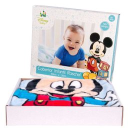Cobertor Bebê Jolitex Raschel Mickey Passinhos Azul - 4