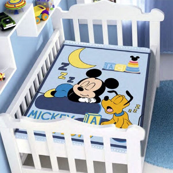 Cobertor Bebê Jolitex Raschel Mickey Sonhando - 2