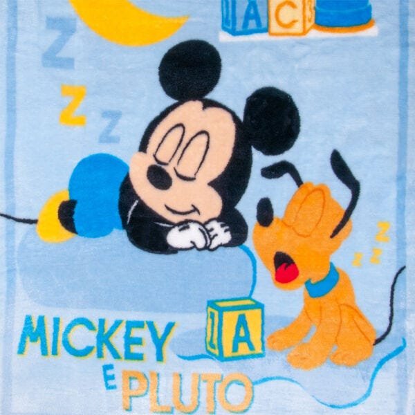 Cobertor Bebê Jolitex Raschel Mickey Sonhando