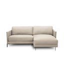 Ver imagem 5 de Sofá Decorativo Karine 3 Lugares Sala de Estar 230cm com Chaise Pés em Aço Couro Bege G88 - Gran Bel
