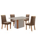 Ver imagem 2 de Mesa de Jantar Isadora 120cm Tampo MDF Vidro Canto Copo com 4 Cadeiras Yasmin