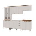 Ver imagem 2 de Cozinha Completa Iluminata 12 Portas 3 Gavetas com Vidro 100% MDF Branco/Ébano - Genialflex