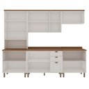 Ver imagem 3 de Cozinha Completa Iluminata 12 Portas 3 Gavetas com Vidro 100% MDF Branco/Ébano - Genialflex