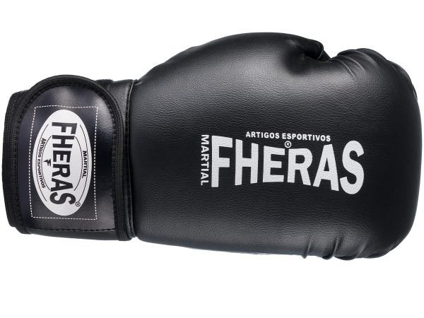 Luva de Boxe Muay Thai MMA 16oz Preta Fheras - 5