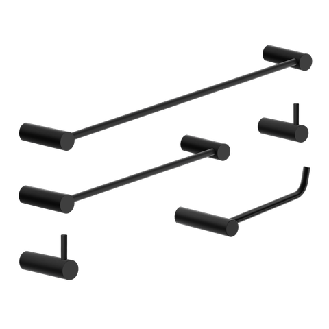 Kit de Acessórios para Banheiro Preto Fosco 5 Peças 2070or Grego Metal