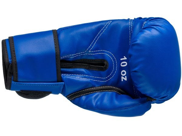 Luva de Boxe Muay Thai MMA 10oz Azul Fheras - 4