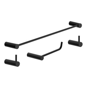 Kit de Acessórios para Banheiro Preto Fosco 4 Peças 2050or Grego Metal