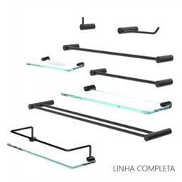 Kit de Acessórios para Banheiro Orion 4 Peças Suporte Preto 2050or.ptfc - 5