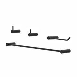 Kit de Acessórios para Banheiro Orion 4 Peças Suporte Preto 2050or.ptfc - 1