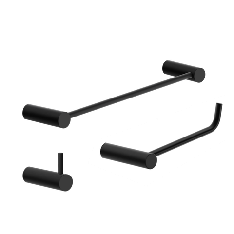 Kit de Acessórios para Banheiro Preto Fosco 3 Peças 2030or Grego Metal