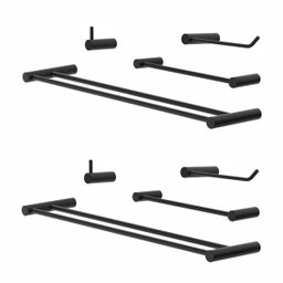 Kit Acessórios para Banheiro Orion Kit (8 Peças) Suporte Preto 2060or - 1