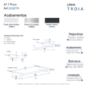 Ver imagem 7 de Kit de Acessórios para Banheiro Preto Fosco 3 Peças 2030tr Grego Metal