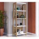 Ver imagem 2 de Conjunto Escrivaninha Retrô 2 Gavetas 4 Prateleiras 26108 Trend Artesano - Hanover/off White