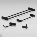 Ver imagem 3 de Kit de Acessórios para Banheiro Preto Fosco 4 Peças 2060tr Grego Metal