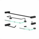 Ver imagem 1 de Kit de Acessórios para Banheiro Troia Preto Acetinado 5 Peças 2100tr
