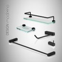 Ver imagem 3 de Kit de Acessórios para Banheiro Troia Preto Acetinado 5 Peças 2100tr