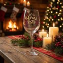 Ver imagem 2 de Kit 2 Taças de Vinho Vidro 300ml Boas Festas Presente Natal