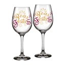 Ver imagem 1 de Kit 2 Taças de Vinho Vidro 300ml Boas Festas Presente Natal
