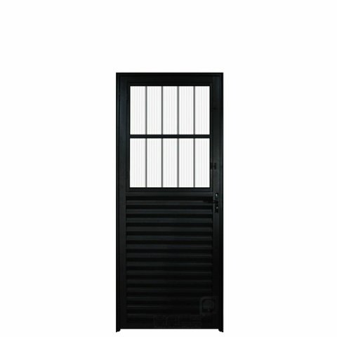 Porta Postigo Alumínio Preto 2.10 X 0.80 Lado Direito - Hale