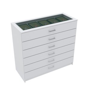 Expositor Centro de Loja com 6 Gavetas M480.b (loja) Mundi Moveis