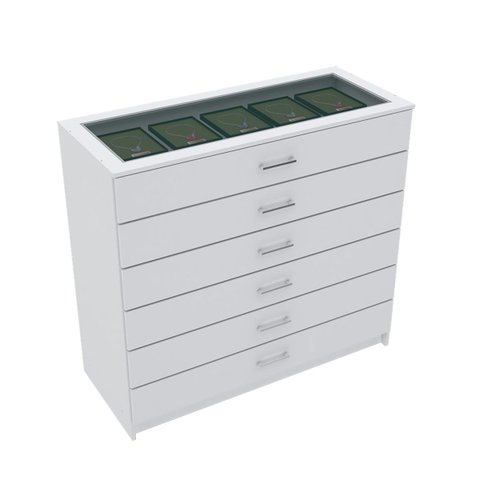 Expositor Centro de Loja com 6 Gavetas M480.b (loja) Mundi Moveis